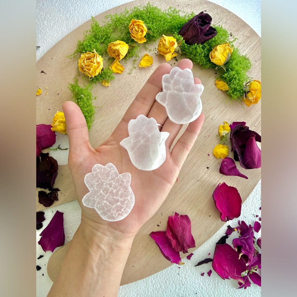 Selenite Hamsa (one)